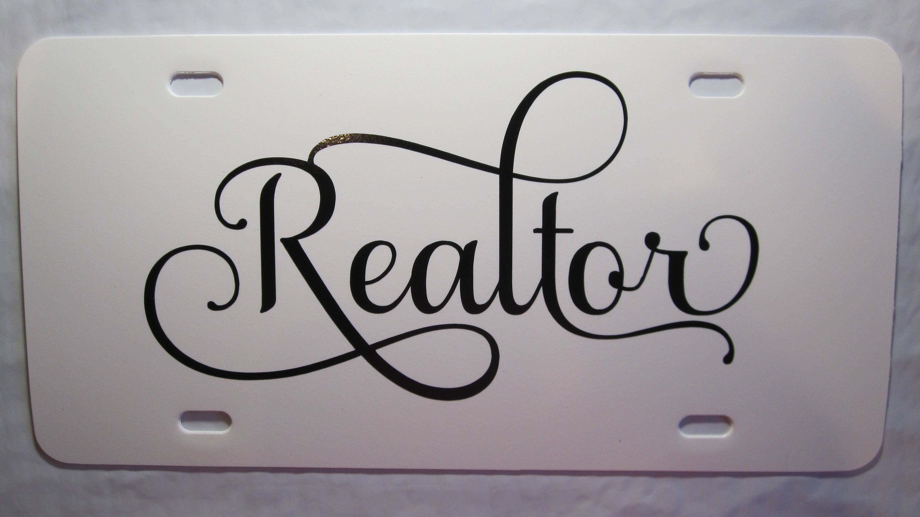 REALTOR License Plate Choose your Plate AND Lettering Color Etsy