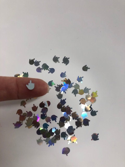 holo silver FINGER shaped glitter * polyester * tumblers, crafts, sli…