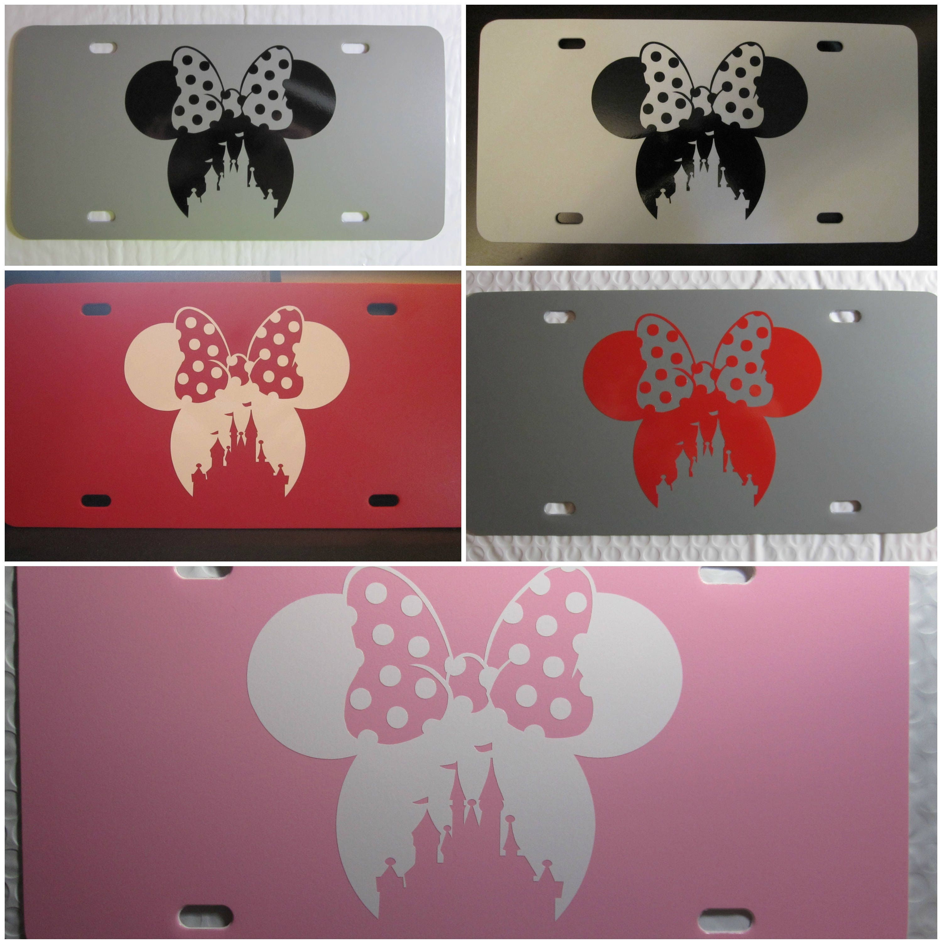 Minnie Mouse Castle License Plate Choose the Plate and Image | Etsy
