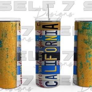 California license plates patina tumbler png