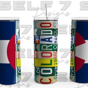 Colorado license plates state flag tumbler png