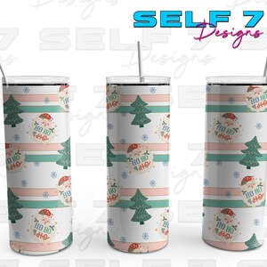 Retro Santa ho ho ho white seamless 20oz tumbler png