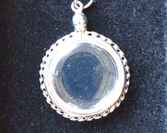 Sterling Silver Pendant Mounting - double-sided, domed