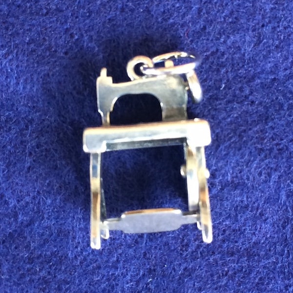 Sterling Silver Treadle Sewing Machine Charm