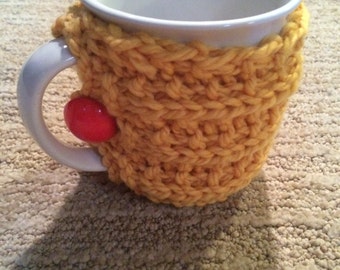 Coffee Cozie - Daffodil Stripes