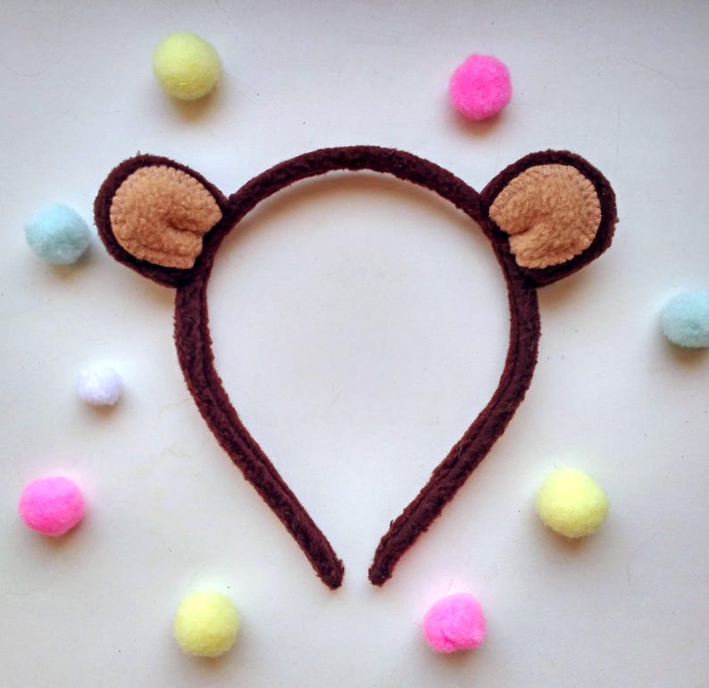 Bear ears headband Teddy Bear Ears brown beige handmade Etsy