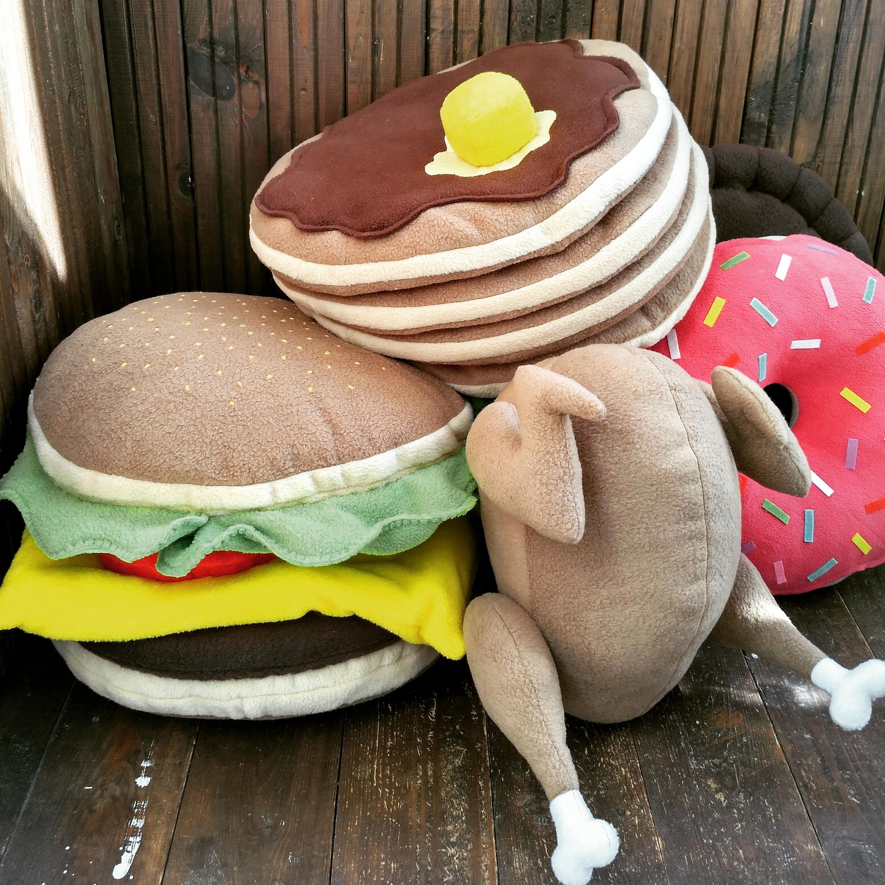 Hamburger Pillow HandMade Food Pillow Burger Cushion 40 cm Etsy
