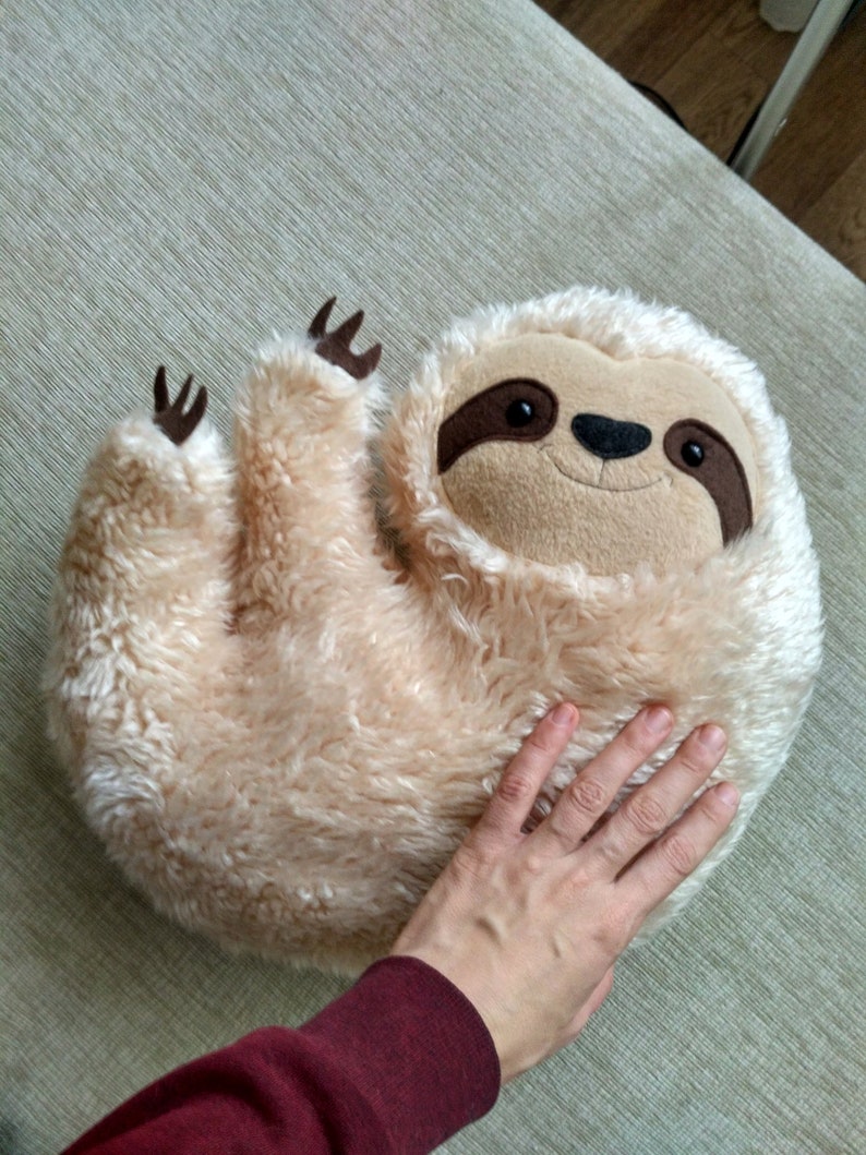 Sloth Pillow beige Cute Toy Kidsroom Decor | Etsy