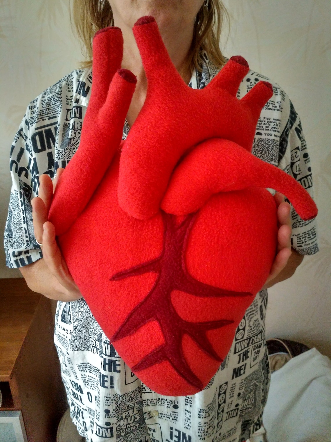 Anatomical heart cushion plush Plush heart pillow Etsy