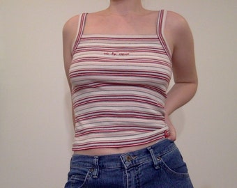 EDC by Esprit Red & Pink Striped Tank Top