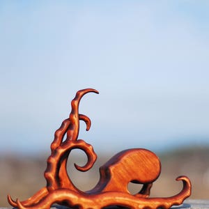 storage gift for her docking station wooden phone stand wood iPhone stand iPhone 11 case octopus gift idea boyfriend gift holder iPhone image 5