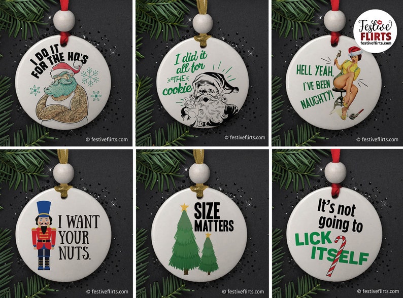 Ceramic Naughty Christmas Tree Ornaments Funny NSFW Holiday Etsy Canada