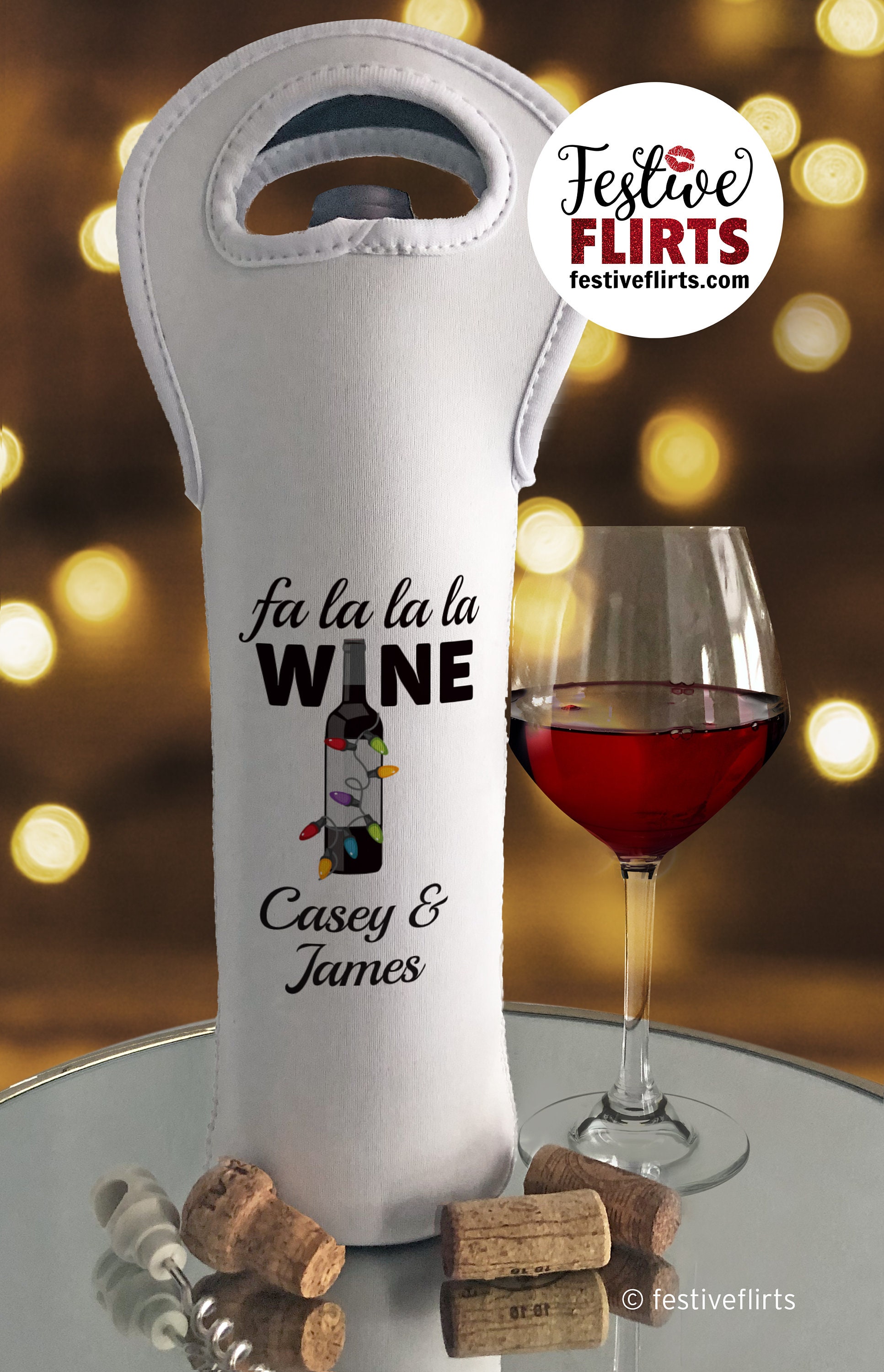 Fa La La La Wine Christmas Ornament or Personalized Wine - Etsy