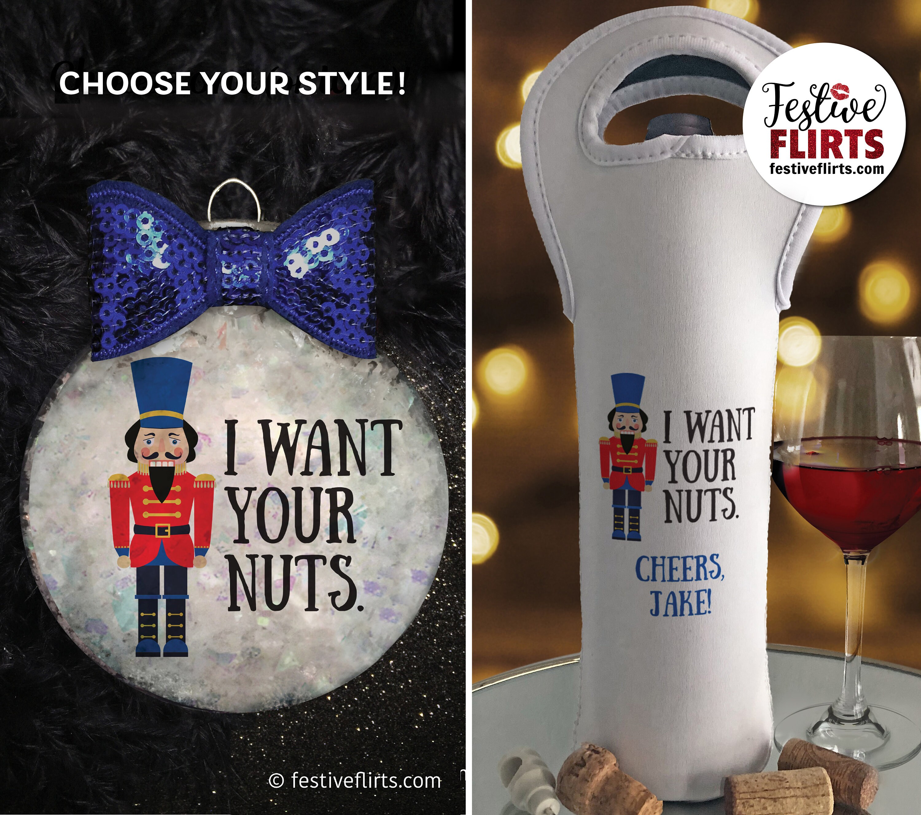 I Want Your Nuts Funny Nutcracker Handmade Ornament or Alcohol Etsy