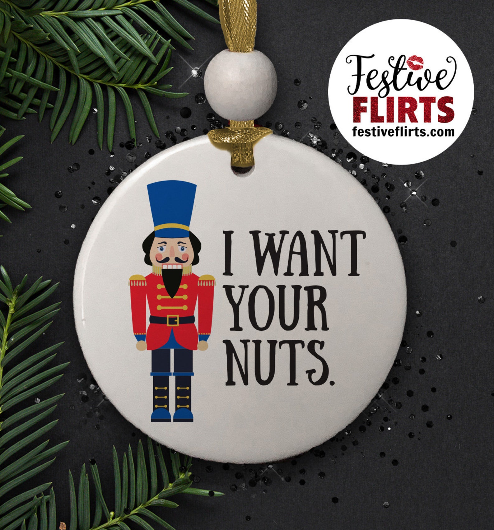 Ceramic Naughty Christmas Tree Ornaments Funny NSFW Holiday Etsy