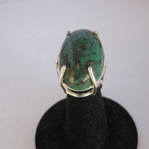 Kingman Turquoise 25.5x17.5mm Stone Cabochon Sterling Silver Ring Size 6.25, No. 1410 image 1