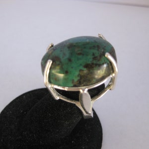Kingman Turquoise 25.5x17.5mm Stone Cabochon Sterling Silver Ring Size 6.25, No. 1410 image 3