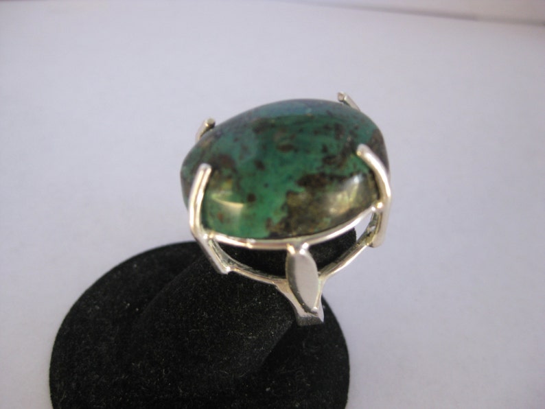 Kingman Turquoise 25.5x17.5mm Stone Cabochon Sterling Silver Ring Size 6.25, No. 1410 image 3