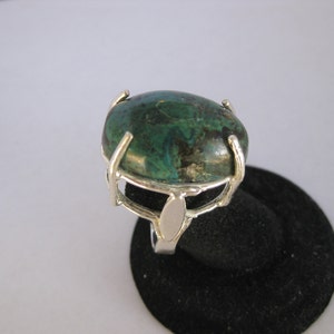 Kingman Turquoise 25.5x17.5mm Stone Cabochon Sterling Silver Ring Size 6.25, No. 1410 image 2