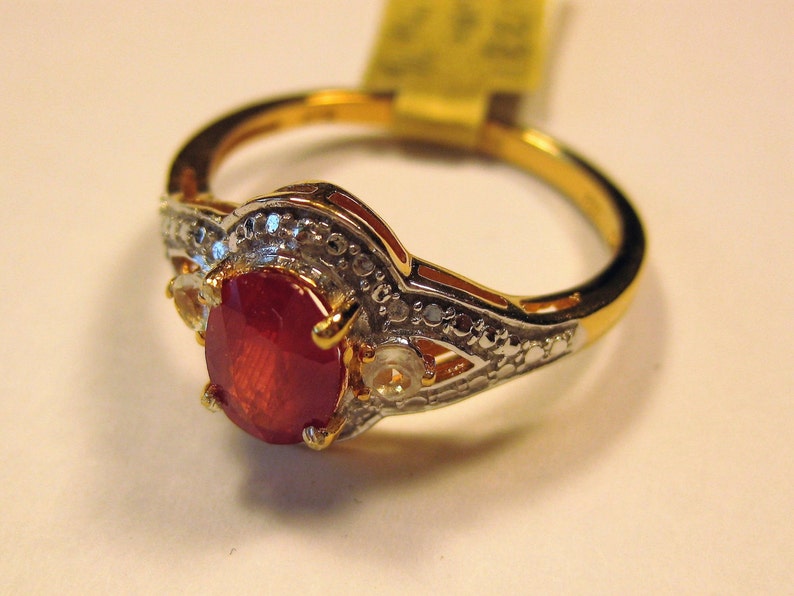 Mahaleo Ruby 8x6mm Gemstone With Topaz Accents Sterling Etsy Mahaleo Ruby 8x6mm Gemstone With Topaz Accents Sterling Etsy