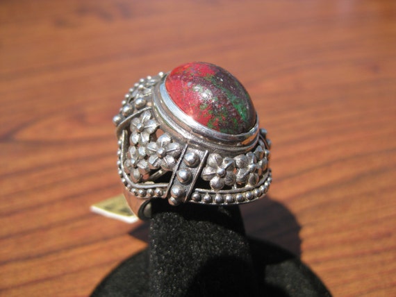 Sonora Sunrise (16x12mm) Stone Cabochon Sterling Silver Ring Size 7, No. 1524.
