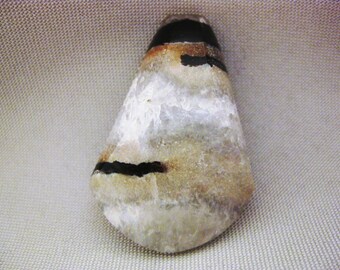 Zebra Quartz Freeform 37.6mmx26mm Stone Cabochon Gemstone, No. 2104