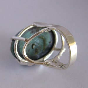 Kingman Turquoise 25.5x17.5mm Stone Cabochon Sterling Silver Ring Size 6.25, No. 1410 image 5