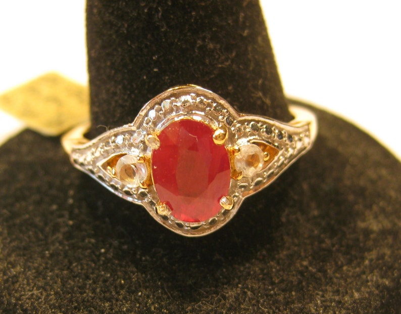 Mahaleo Ruby 8x6mm Gemstone With Topaz Accents Sterling Etsy Mahaleo Ruby 8x6mm Gemstone With Topaz Accents Sterling Etsy