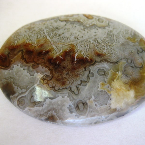 Crazy Lace Agate 40x30mm Low Profile Stone Cabochon Gemstone, No. 2098