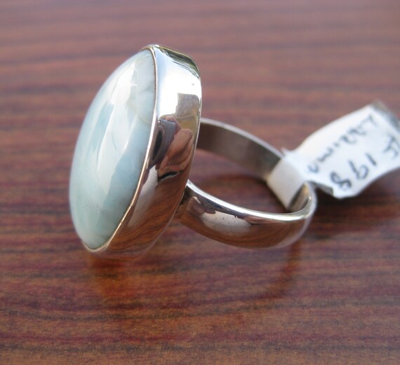 Larimar 21x17mm Stone Cabochon Sterling Silver Ring Size 7, Item 198 - Etsy il 570xN.1615461527 2lt4