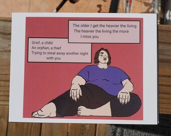 I MISS YOU poem postcard | poetry print |  thinking of you | fat Liberation
