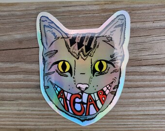 ACAB Cat sticker (holographic) | Three Arrows | anti-nazi | anti fascist
