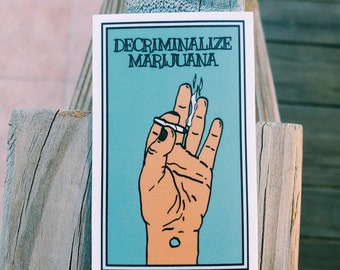 Decriminalize Marijuana sticker | WWJD sticker | anarchist | prison abolition | 100% of profits donated