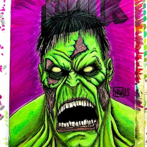 Original Artwork - Sketch Cover The Incredible Hulk #1 Comic Zombie Hulk Variant