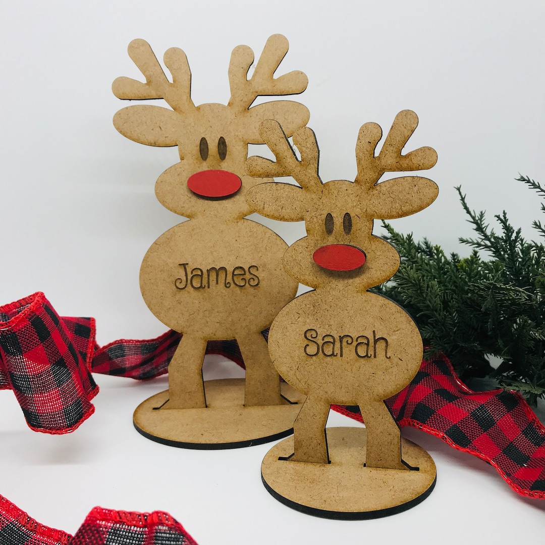 Reindeer Place Card Standing Set CUT FILE Etsy