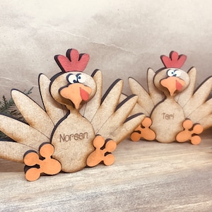 Personalizable Turkey Place Card Freestanding CUT FILE image 1