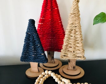 Standing Christmas Macrame Trees 3 sizes - CUT FILE- Glowforge -Laser