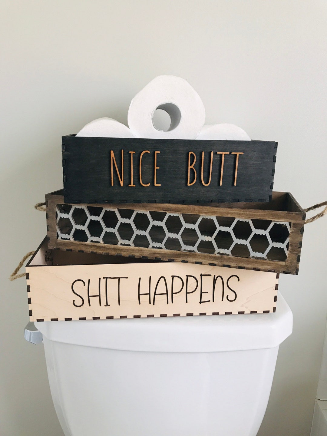 Plain/engraved/3d Phrases Toilet Paper Holder Toilet Box 2 Sizes SVG