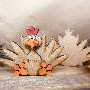 Personalizable Turkey Place Card Freestanding CUT FILE image 3