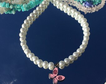 Collier de perle, choker de perle, choker de perle de papillon, collier de perle, choker perlé, choker de hippie, choker d’Y2k, indie