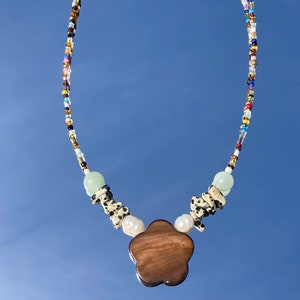 Pearl Gemstone Shell Beaded Necklace/Mixed Freshwater Pearl/Pearl necklace/beaded choker necklace/Beach choker/Gemstone necklace/hippie boho