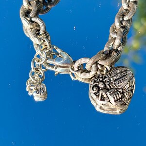 Pensionerat Brighton Las Vegas hjärtkedjearmband silverlänkarmband boho indie y2k hippie vintage silverkedja smycken berlock hänge hjärta bild 3