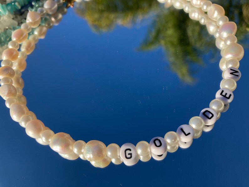 Golden Harry styles necklace pearl necklace/Harry styles