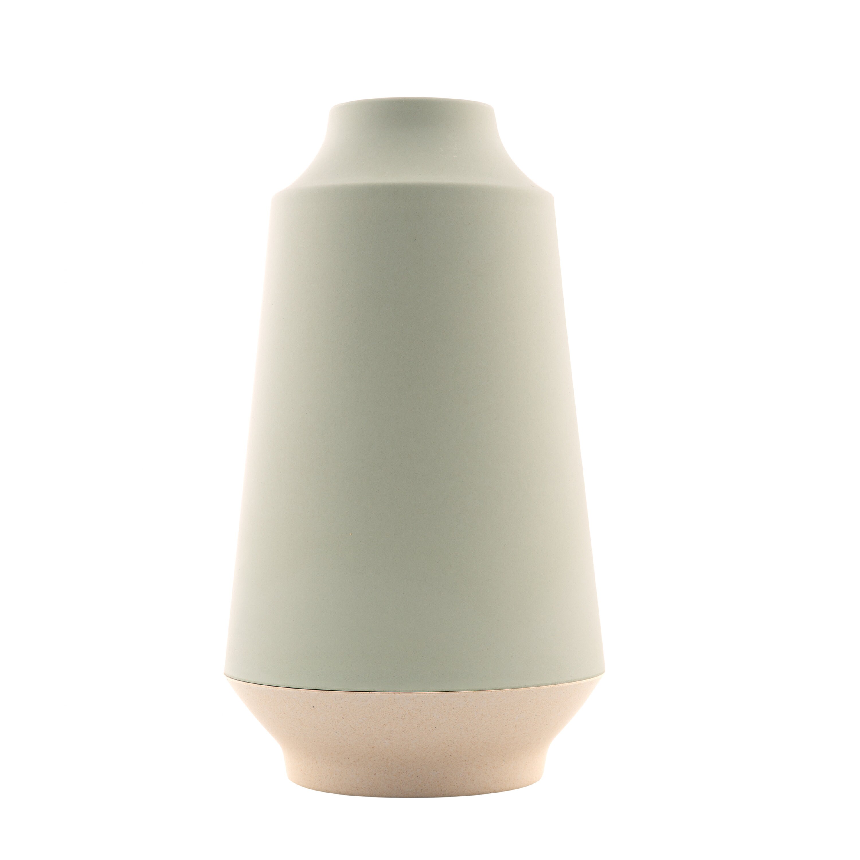 Pale Green Bamboo Fiber Vase/Vase en Fibre de Bambou Vert Pale