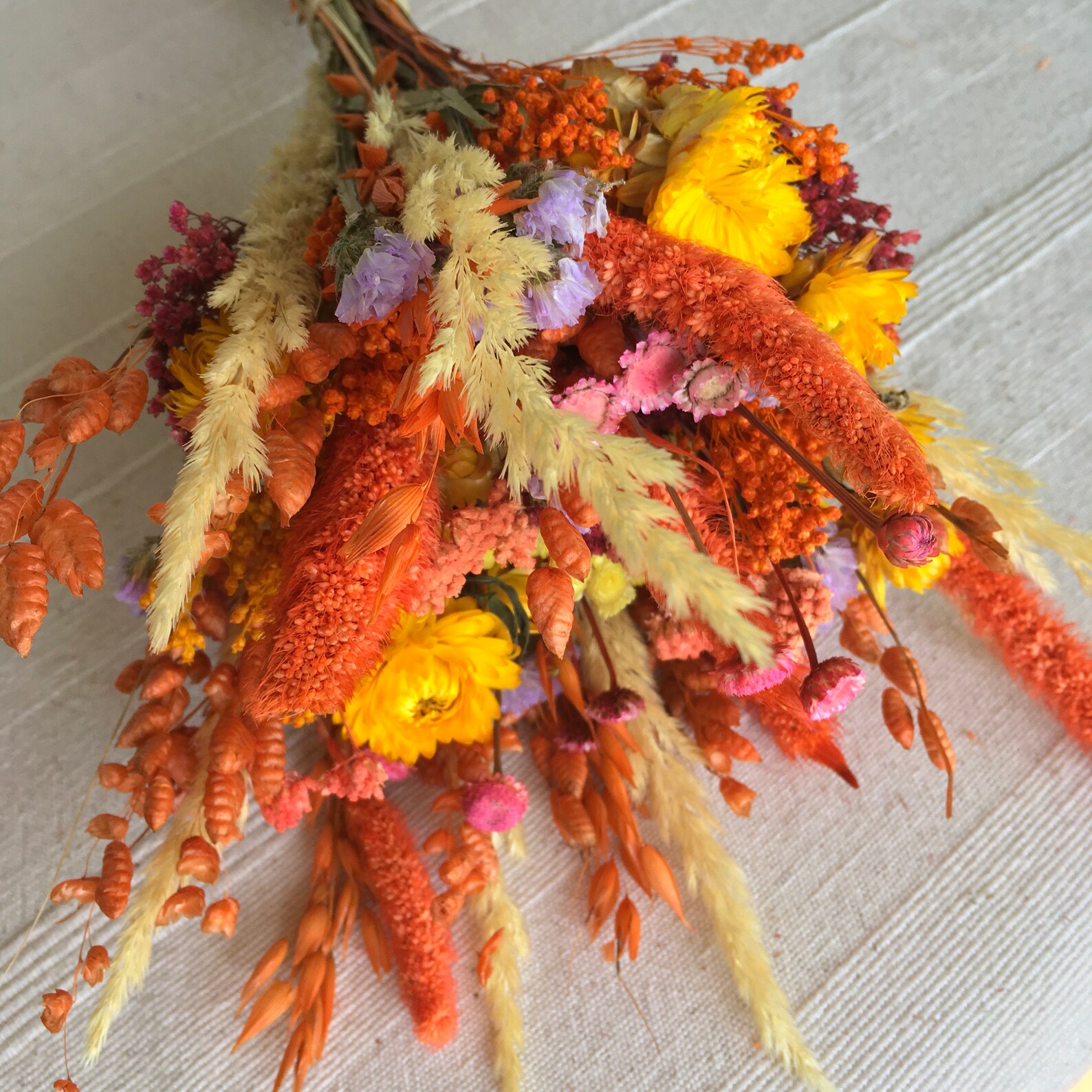 Orange Bouquet of Dried Flowers/Orange Dried Flower Bouquet Etsy