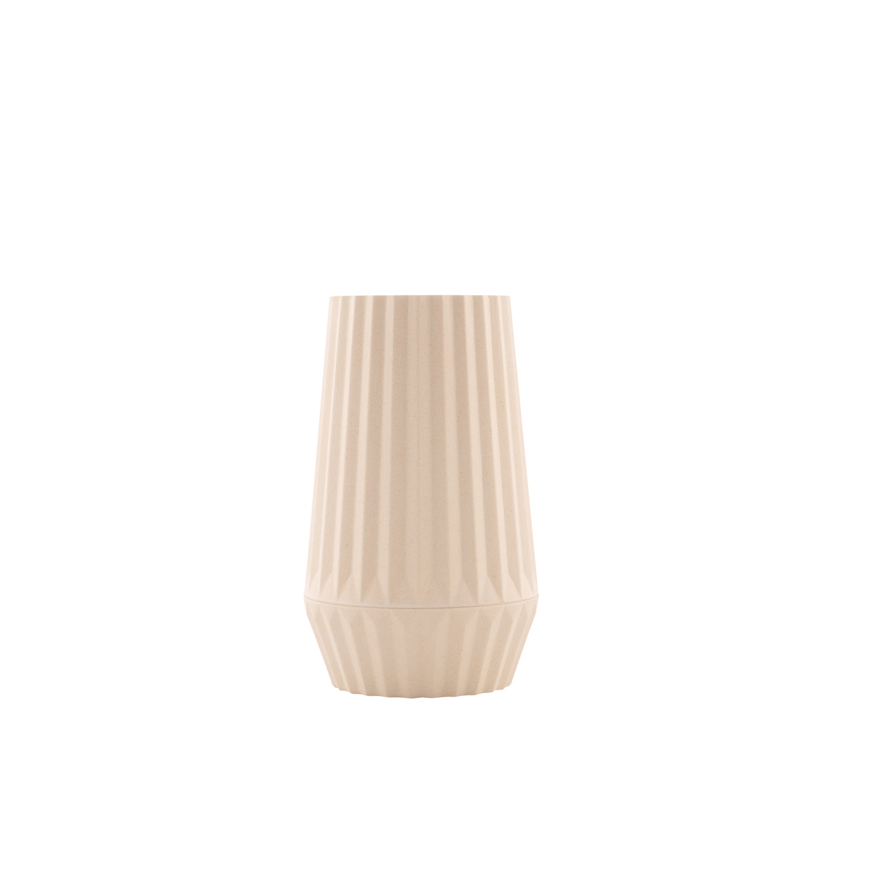 White Bamboo Fiber Vase/Vase Blanc en Fibre de Bambou
