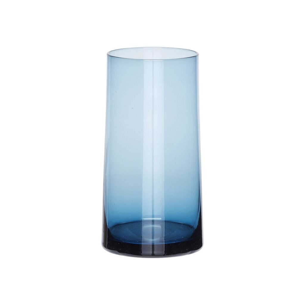 Blue Glass Vase/Vase en Verre Bleu