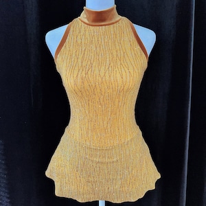 Gold and Silver Sparkle Competition Test Ice Figure Skating Dress Girls Small, Medium, Large, Adult Small and Adult Medium