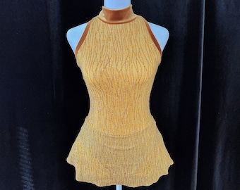 Gold and Silver Sparkle Competition Test Ice Figure Skating Dress Girls Small, Medium, Large, Adult Small and Adult Medium