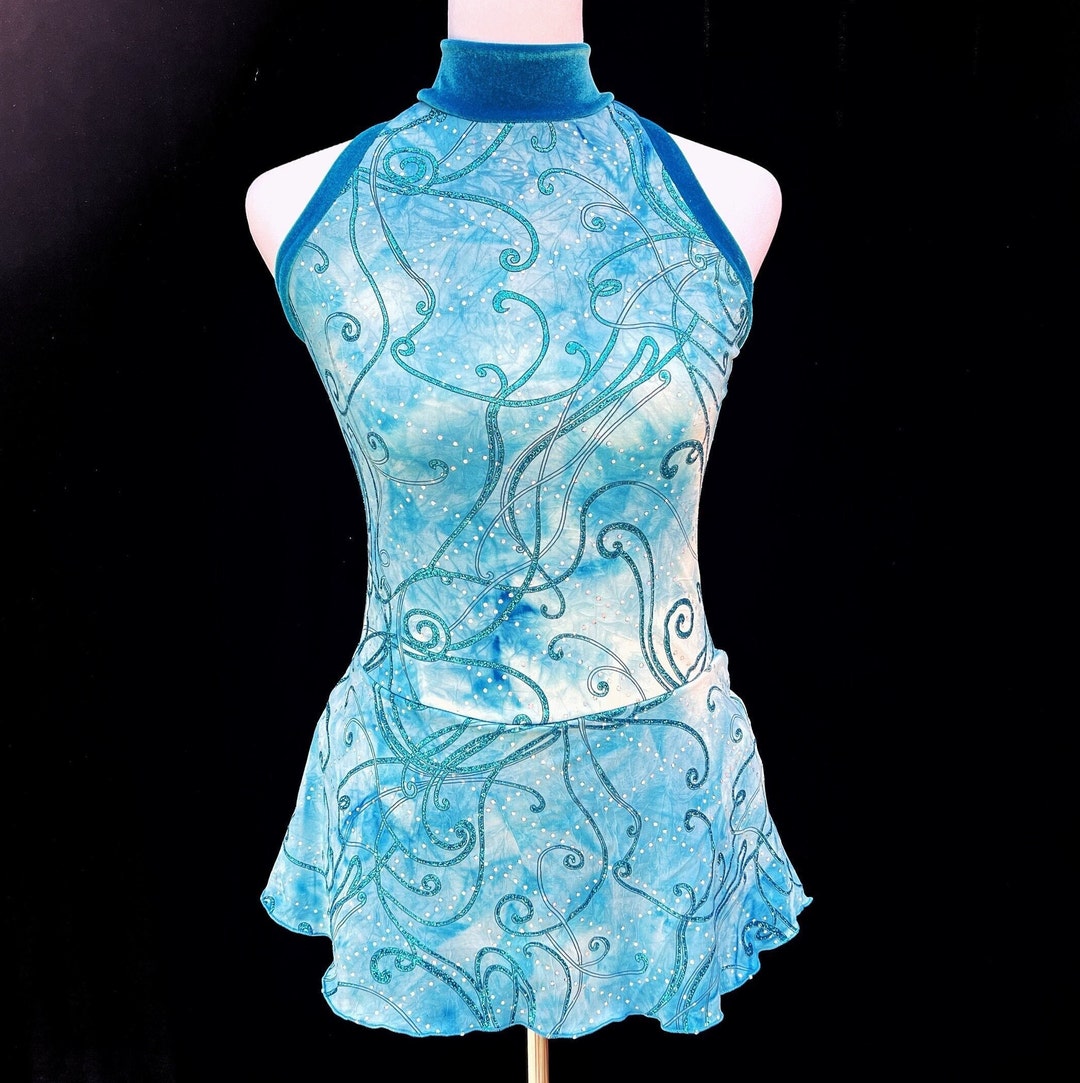 blue sparkle skater dress Sequin Skater Dress Baby Blue